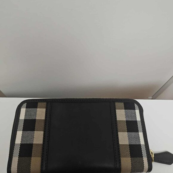 Burberry House Check Large Sartorial Ziggy Zip Around Wallet Black - Picture 5 of 7